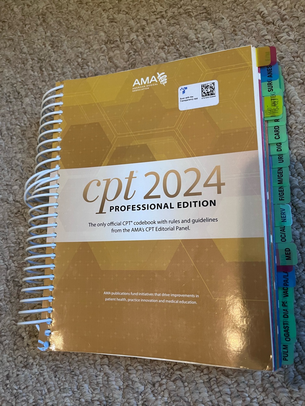 CPT 2024 Professional Edition - Gold Spiral-Bound Codebook